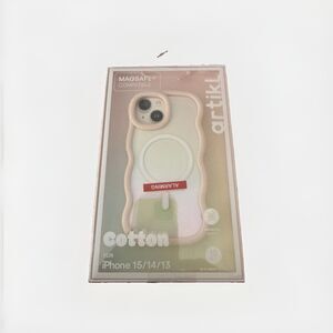 Artikl Cotton Wavy Phone Case for iPhone 15/14/13 Pink Iridescent New